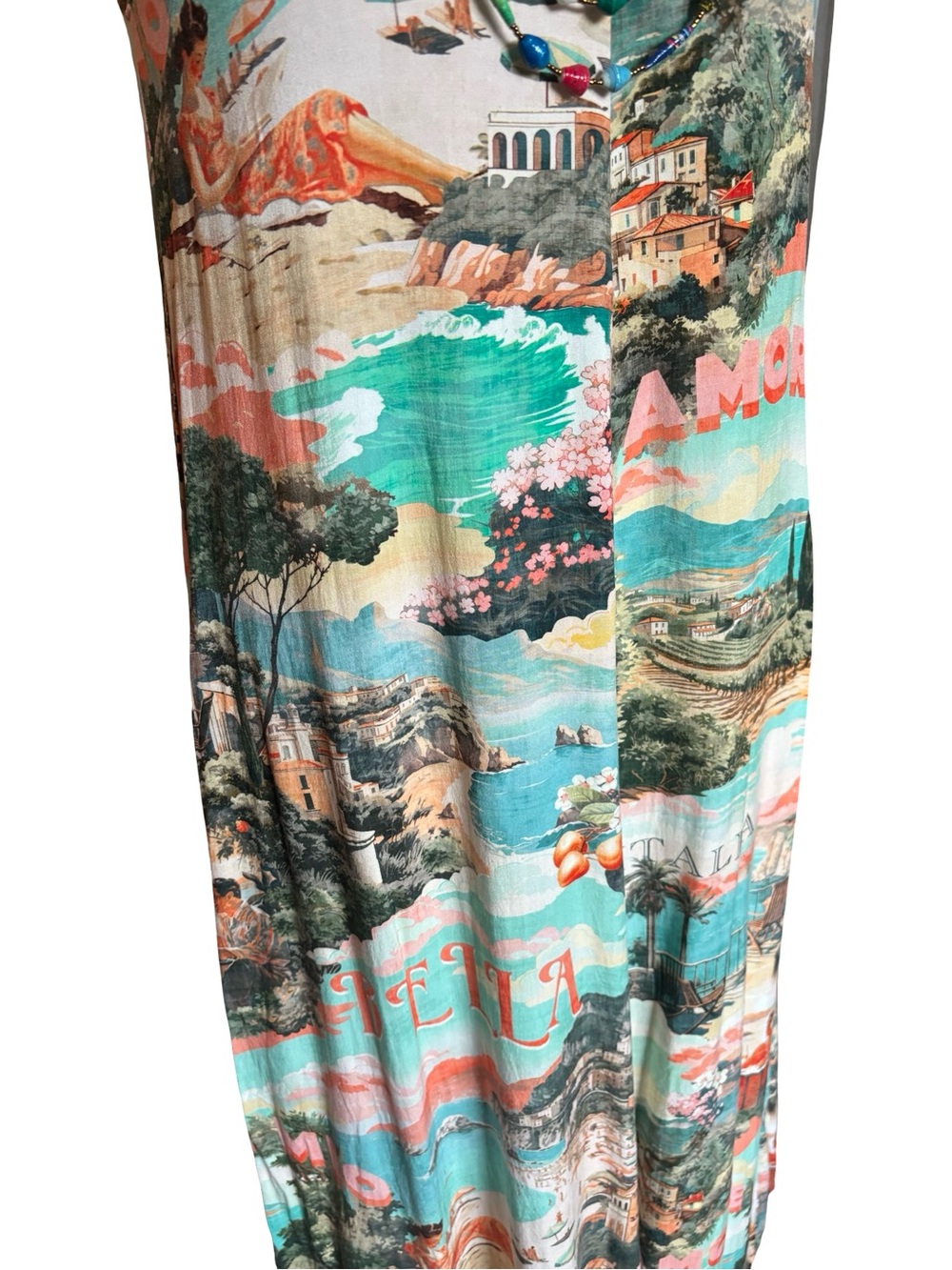 Label of Love Italian Riviera Maxi Dress Womens Large Multicolor with Pockets - Picture 8 of 8